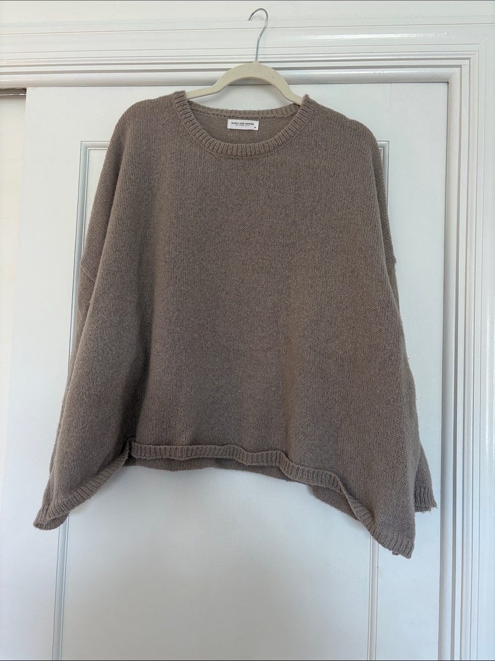 Pink Lily Oversized Crewneck Sweater in Taupe